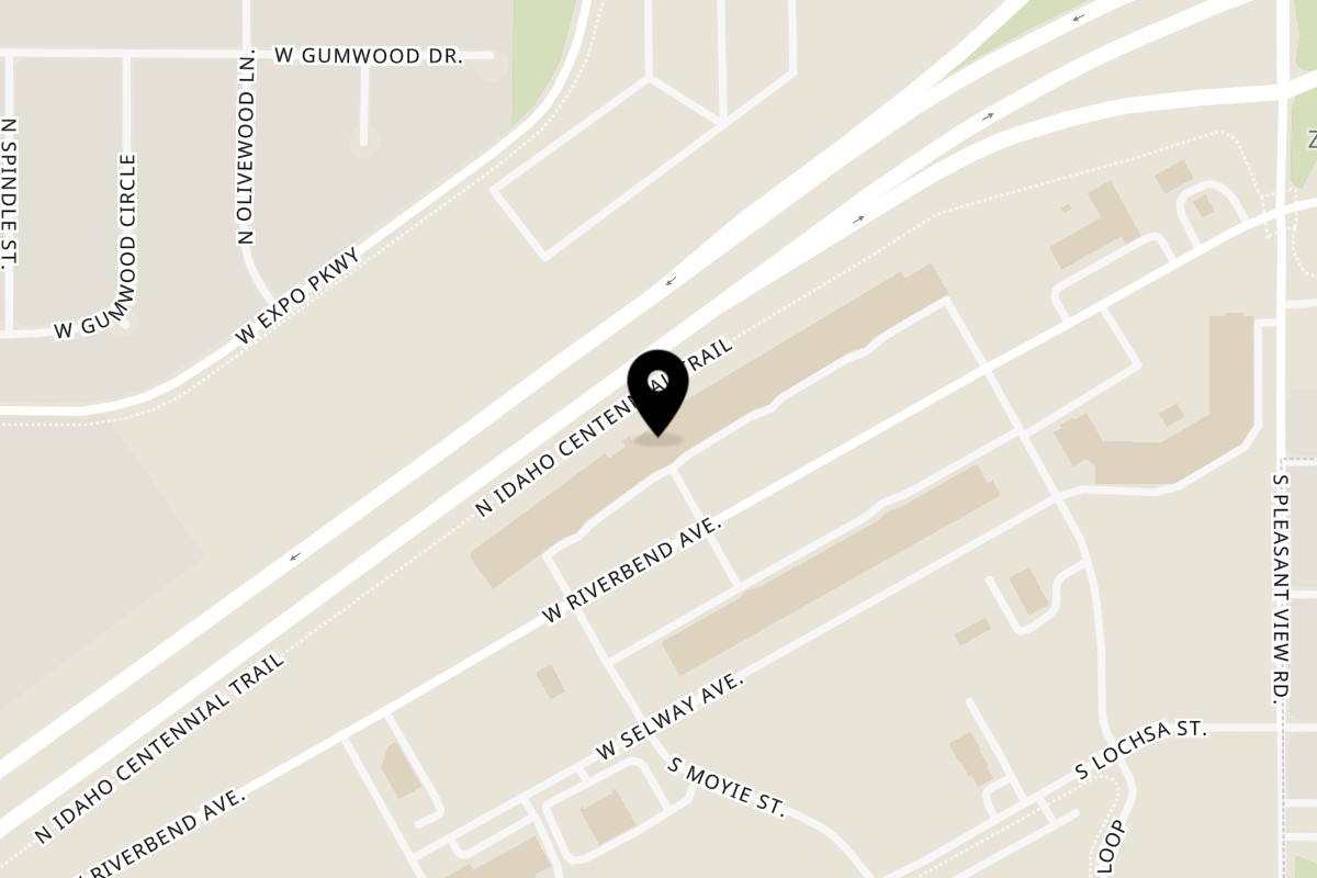 Map showing the location of New York Pizza Dept on 4380 W Riverbend Ave in Post Falls